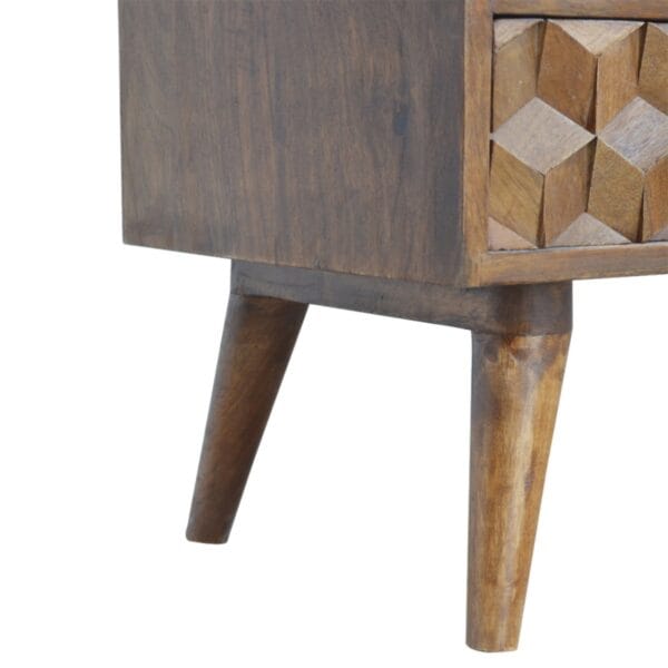 Chestnut Cube Carved TV Unit - Image 3
