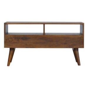 Chestnut Cube Carved TV Unit