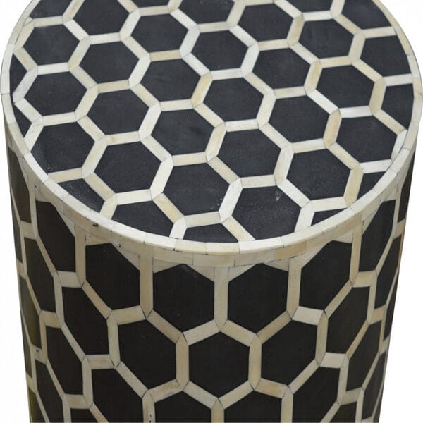Cylindrical Bone Inlay Footstool - Image 2