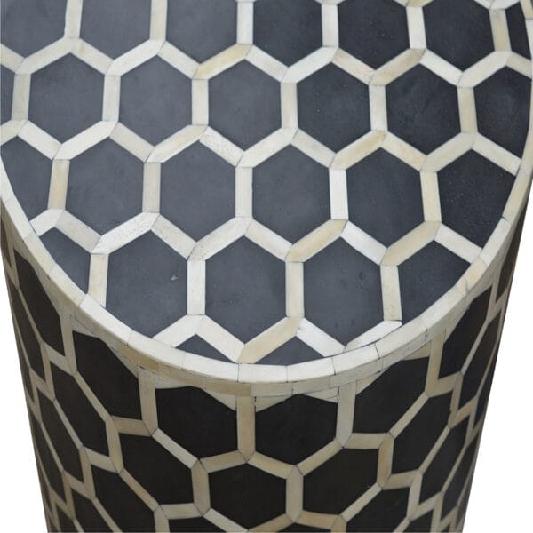 Cylindrical Bone Inlay Footstool - Image 4