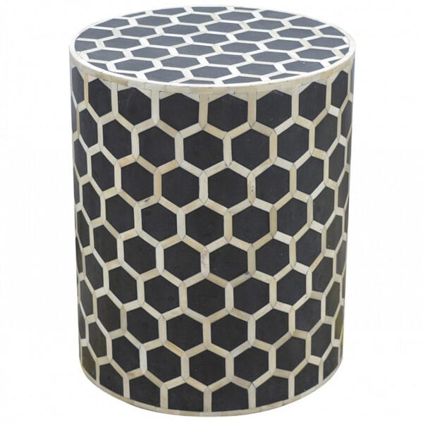 Cylindrical Bone Inlay Footstool - Image 5
